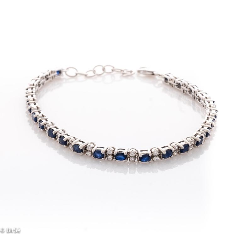 Silver bracelet - Natural sapphire 8,75 ct.