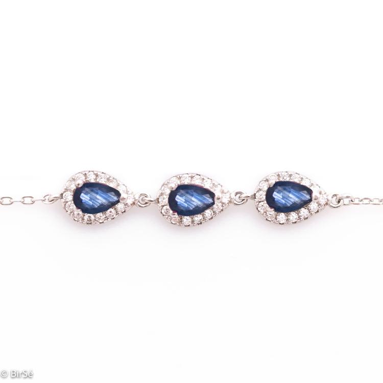 Silver bracelet - Natural Sapphires 0,90 ct.