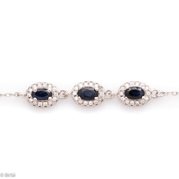 Silver bracelet - Natural Sapphire 1,05 ct.