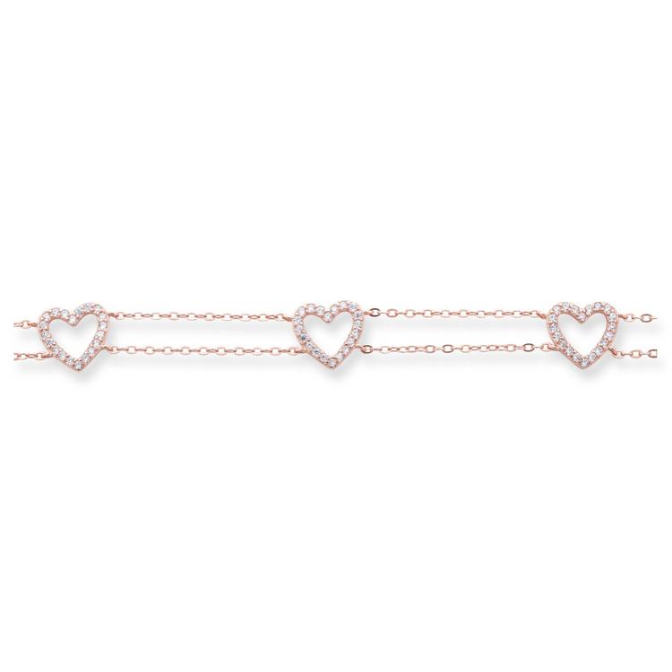 Silver Bracelet - Three Hearts