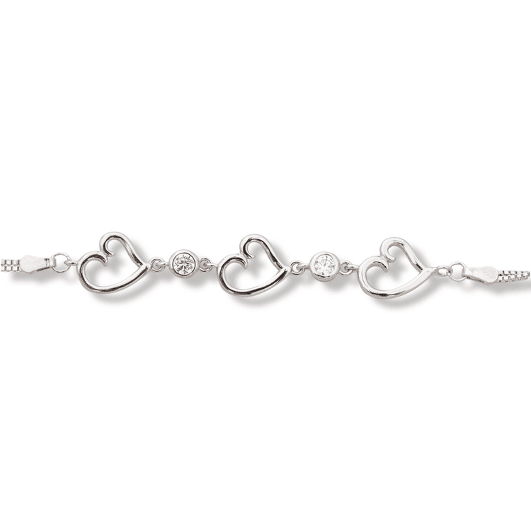 Silver Bracelet - Three Hearts