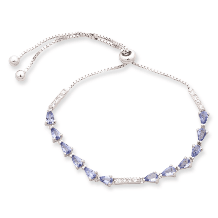 Silver bracelet - Natural Tanzanite 3,00 ct.