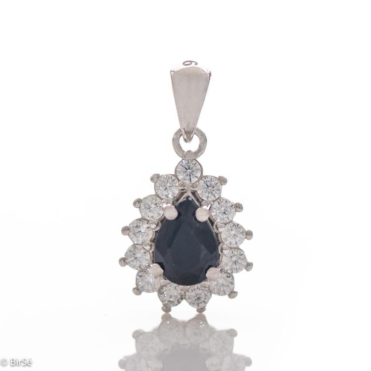 Silver pendant - Natural Sapphire 0,75 ct.