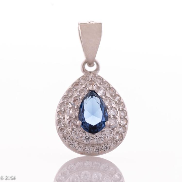 Silver Pendant - Royal Blue