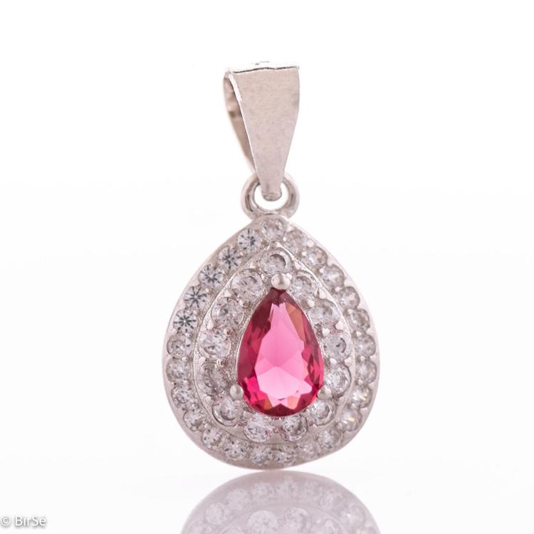 Silver Pendant - Royal Ruby