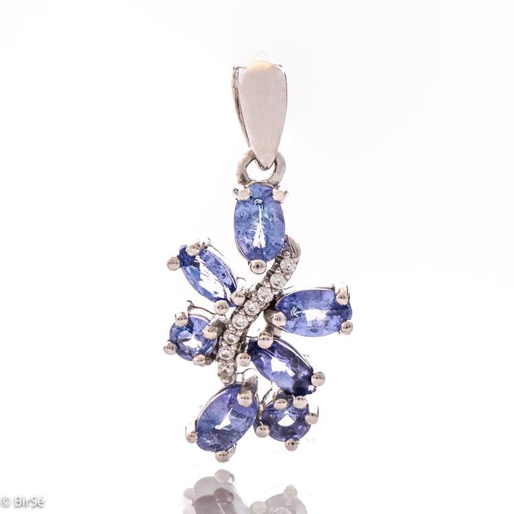 Silver pendant - Natural tanzanite 1,39 ct.