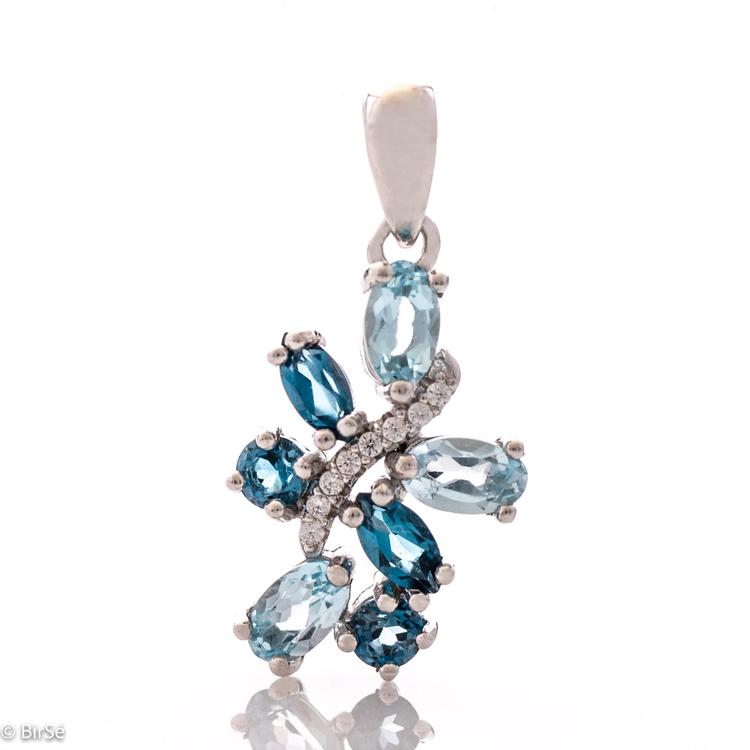 Silver pendant - Natural topaz 1,40 ct.