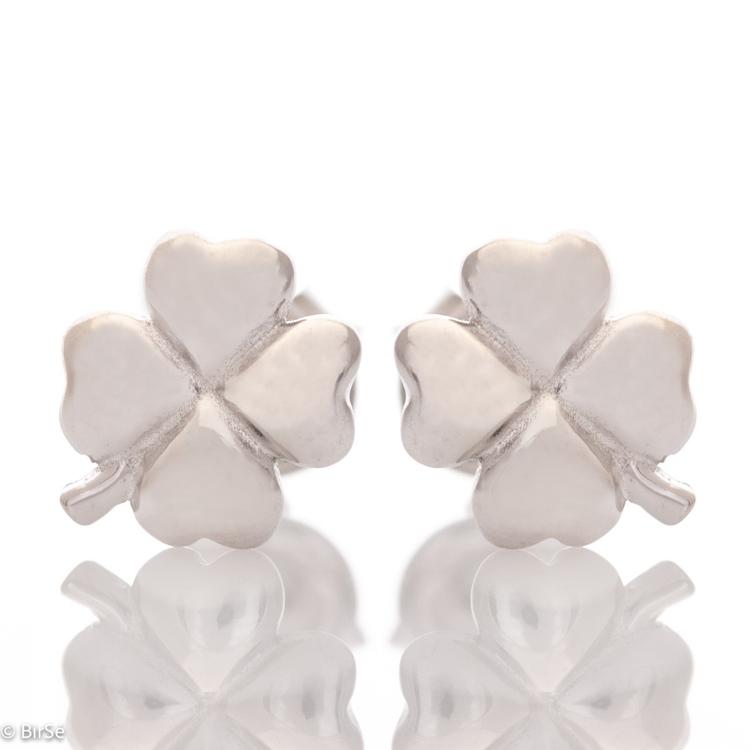 Silver Earrings - Four-Leaf Clover