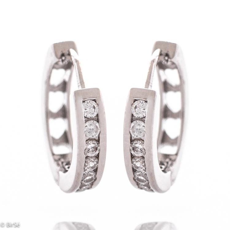 Silver earrings - Rings Hearts and Zircons