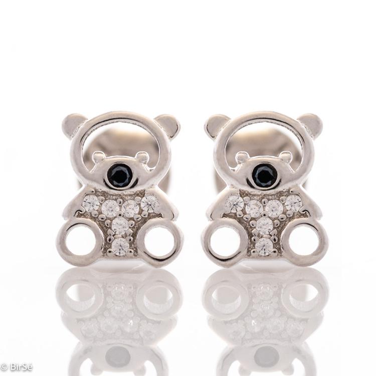 Silver earrings - Bear