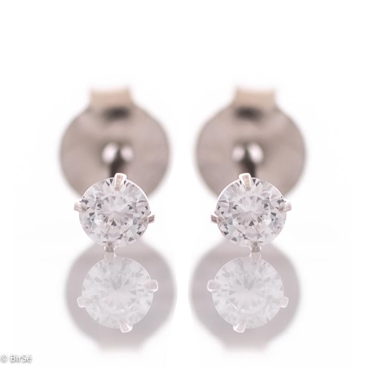 Silver earrings - Zircon 