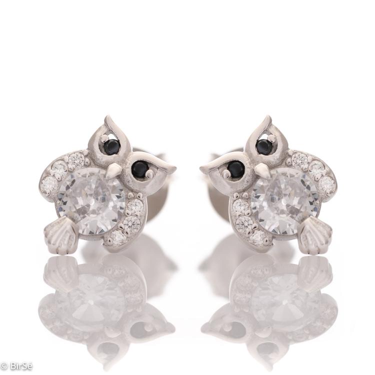 Silver earrings - Owl