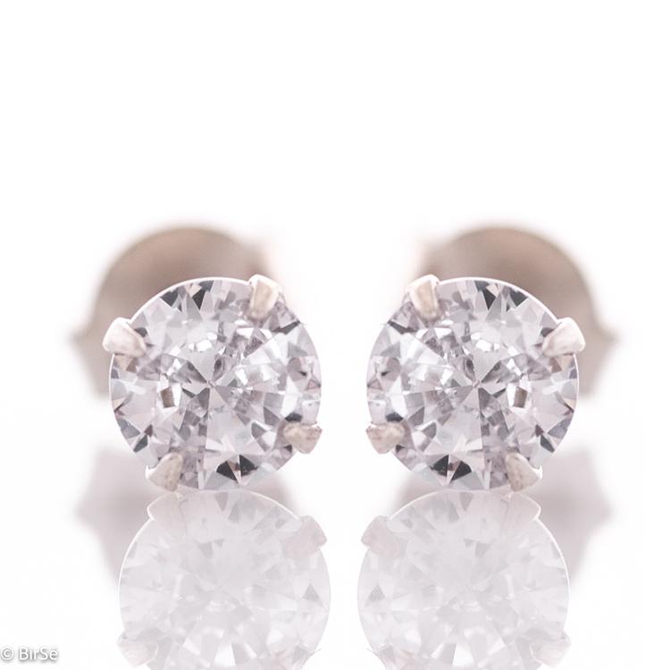 Silver earrings - Zircon