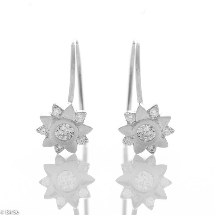 Silver earrings - Flowers 