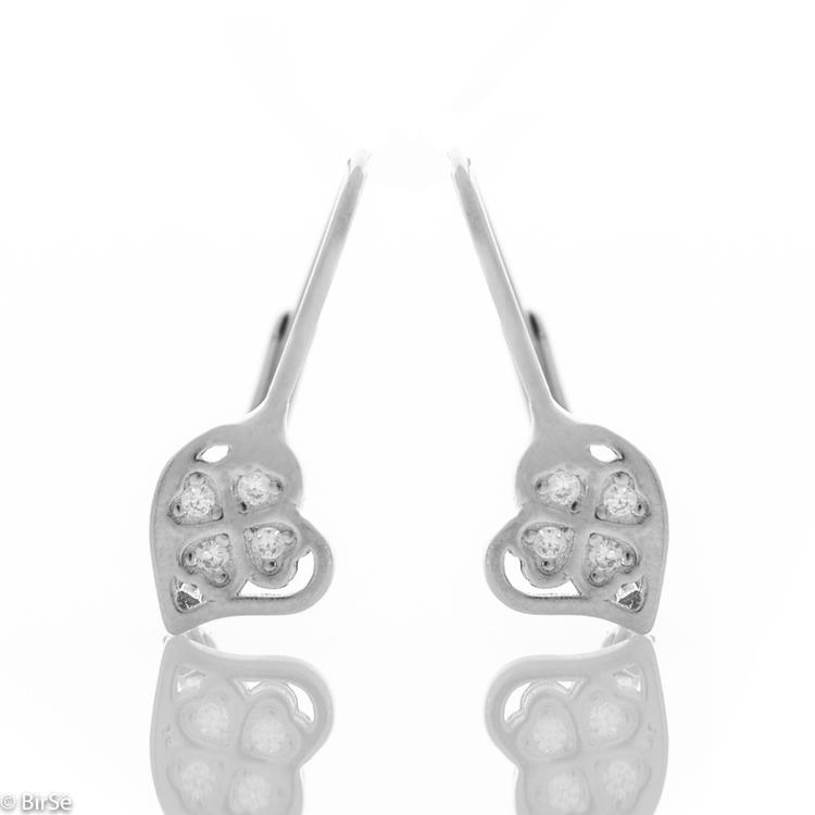 Silver earrings - Clovers 