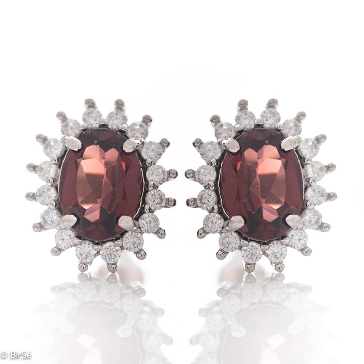 Silver earrings - Natural Garnet 2,80 ct.