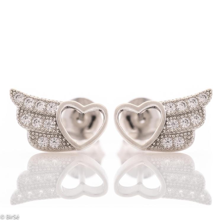 Silver Earrings - Wings of the Heart