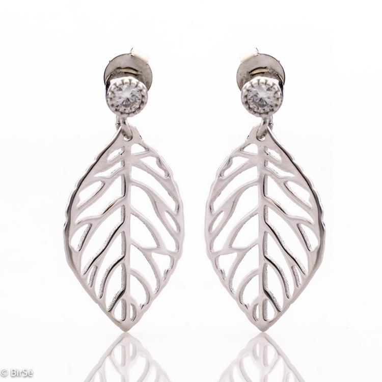 Silver earrings - Leaves