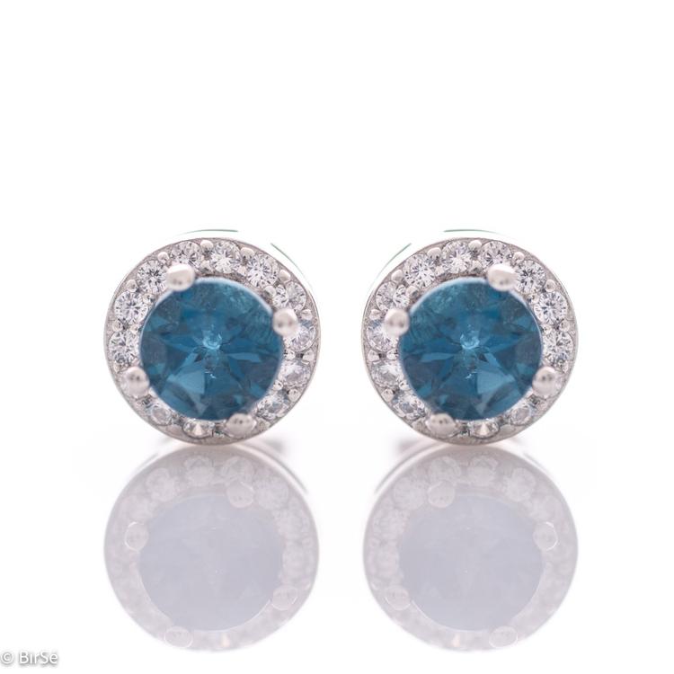 Silver earrings - Natural London Topaz 1,12 ct.