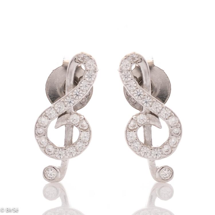 Silver earrings - Music