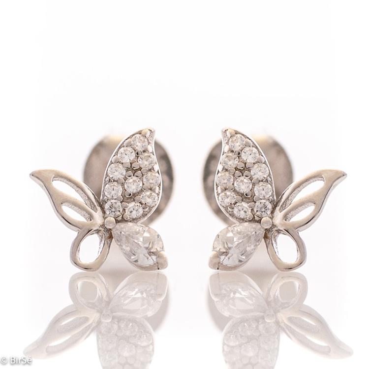 Silver earrings - Butterfly