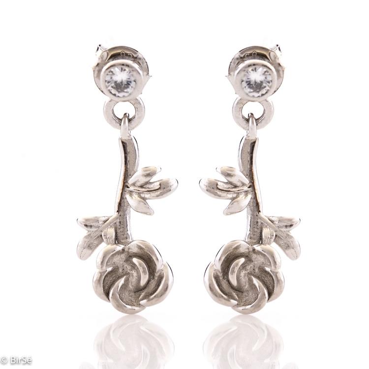 Silver earrings - Roses