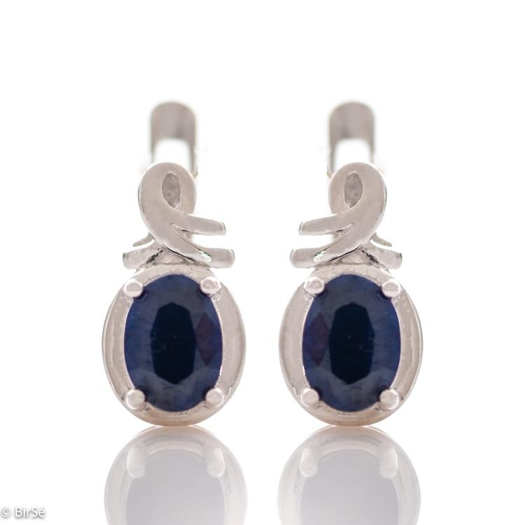 Silver earrings - Natural Sapphire 2.00 ct.