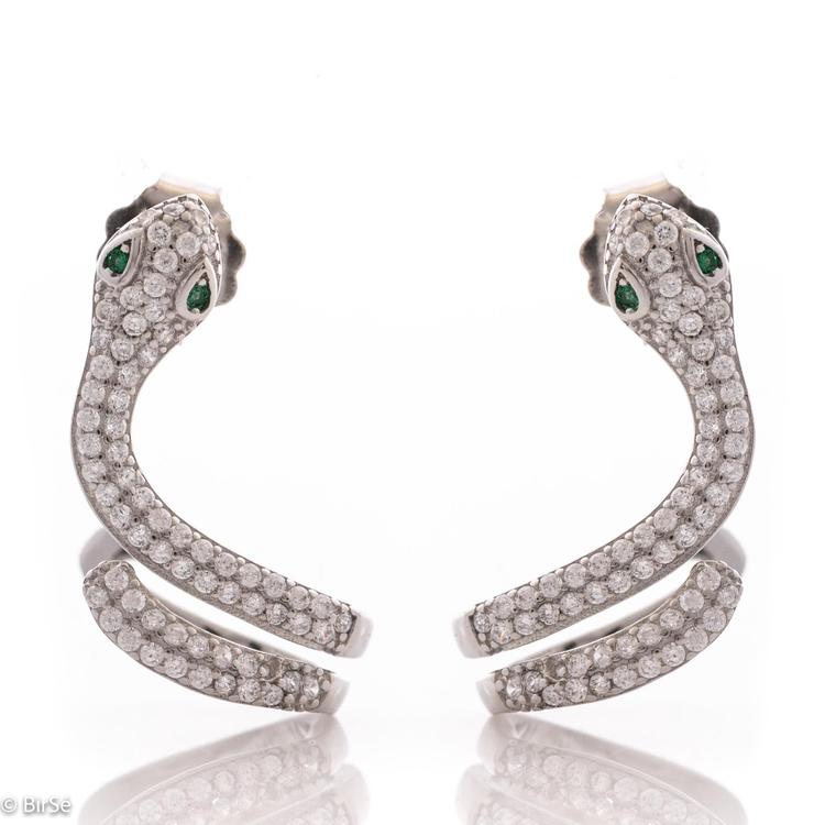 Silver earrings - Snake