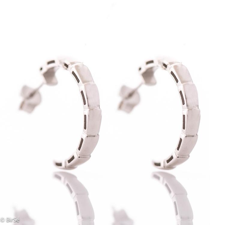 Silver earrings - Half rings