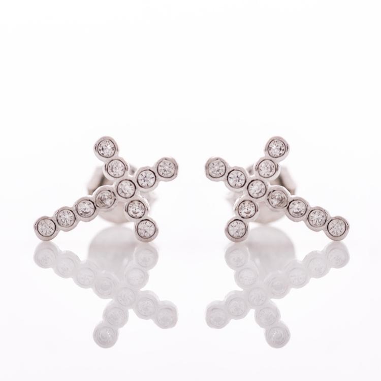 Silver earrings - Cross