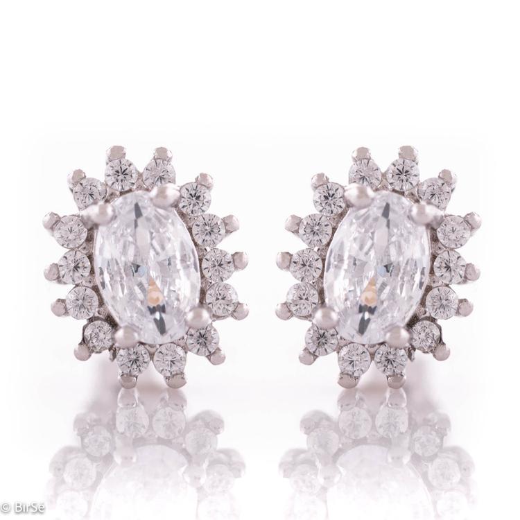 Silver earrings - Glamorous Marquise