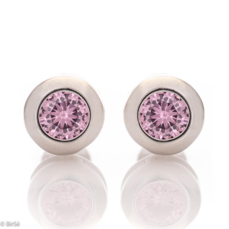 Silver earrings - Pink Dream