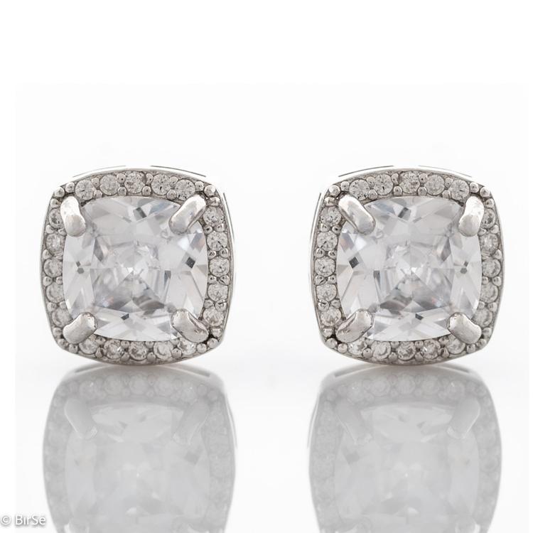 Silver earrings - Zircon