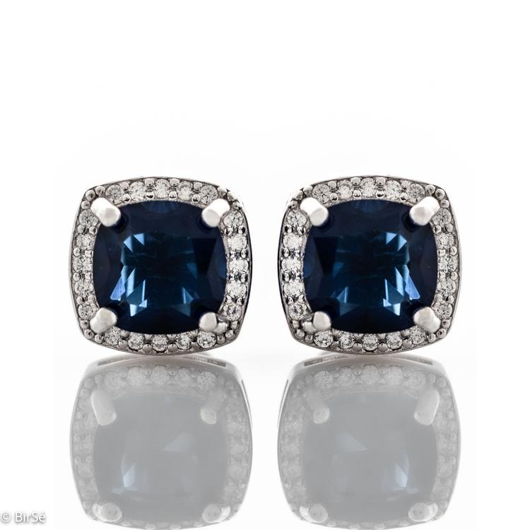 Silver earrings – Sapphire