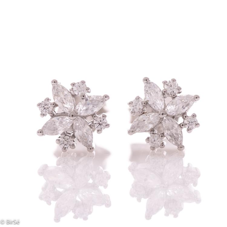 Silver earrings - Exquisite Flower