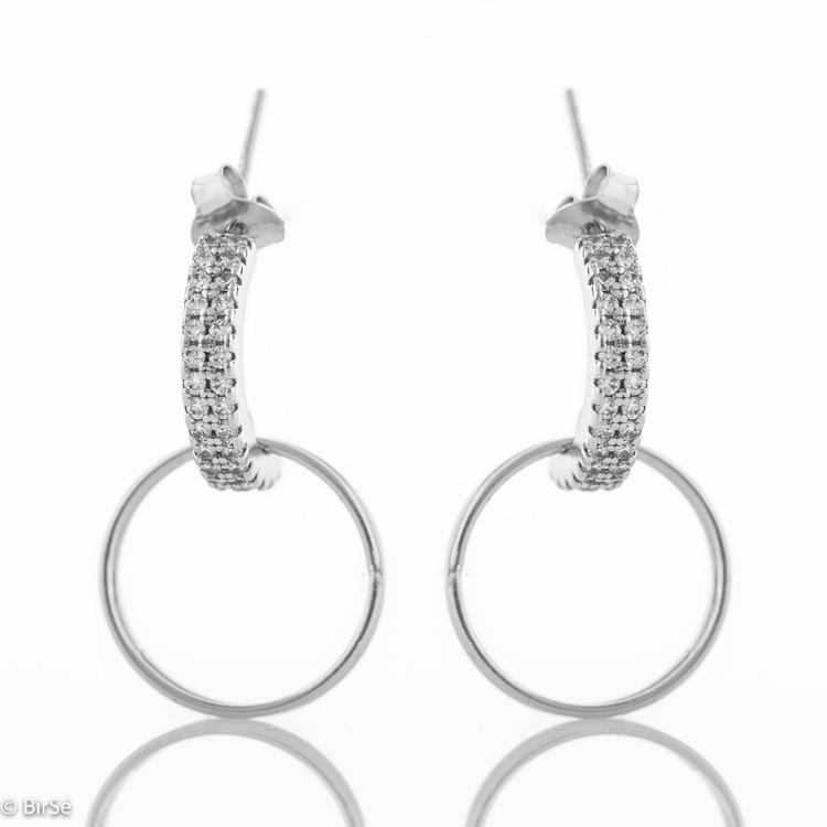 Silver earrings - Dancing rings