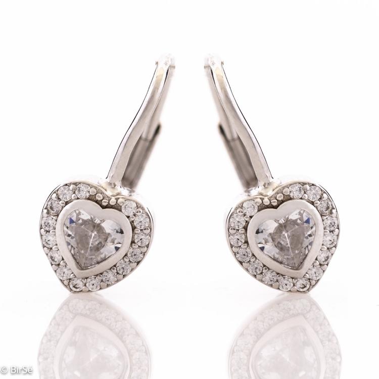 Silver Earrings - Hearts 