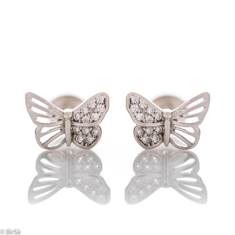 Silver earrings - Butterflies 