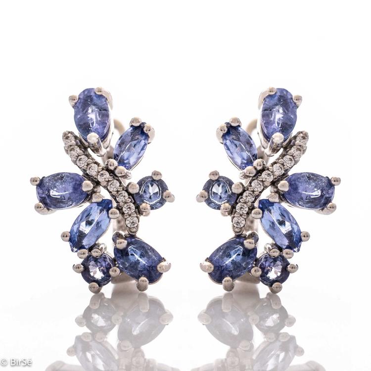 Silver earrings - Natural Tanzanite 2,78 ct.