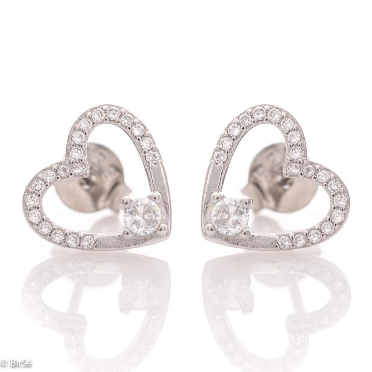 Silver earrings - Exquisite Heart