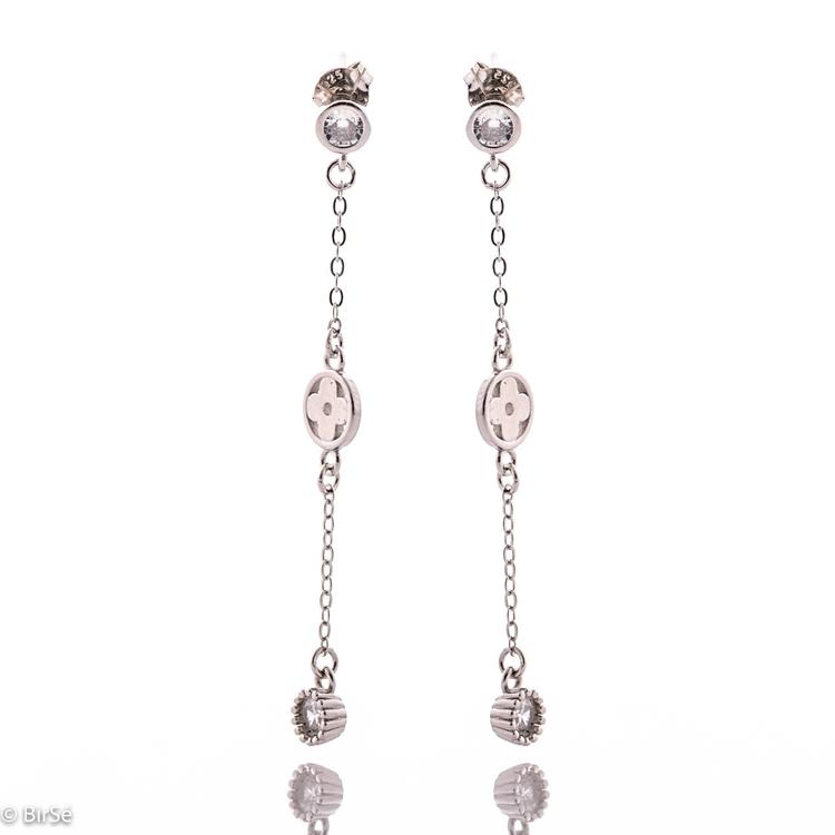 Silver hanging earrings