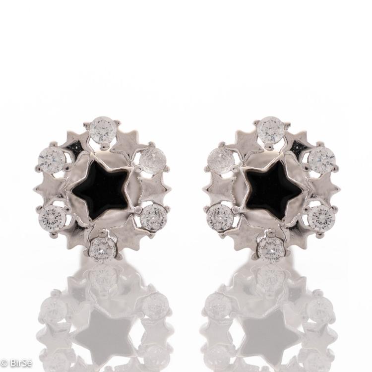 Silver earring - Starburst