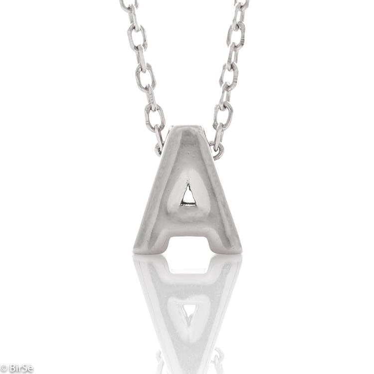 Silver necklace - letter A 