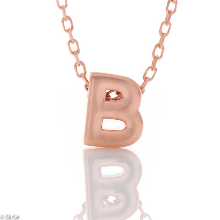 Silver necklace - letter B 