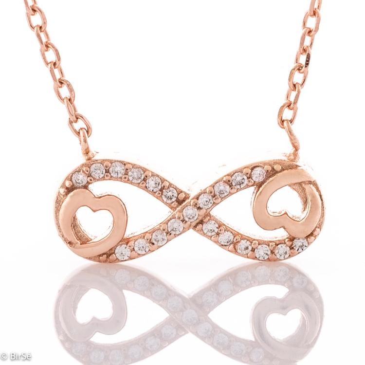 Silver Necklace - Two Hearts and Infinity 