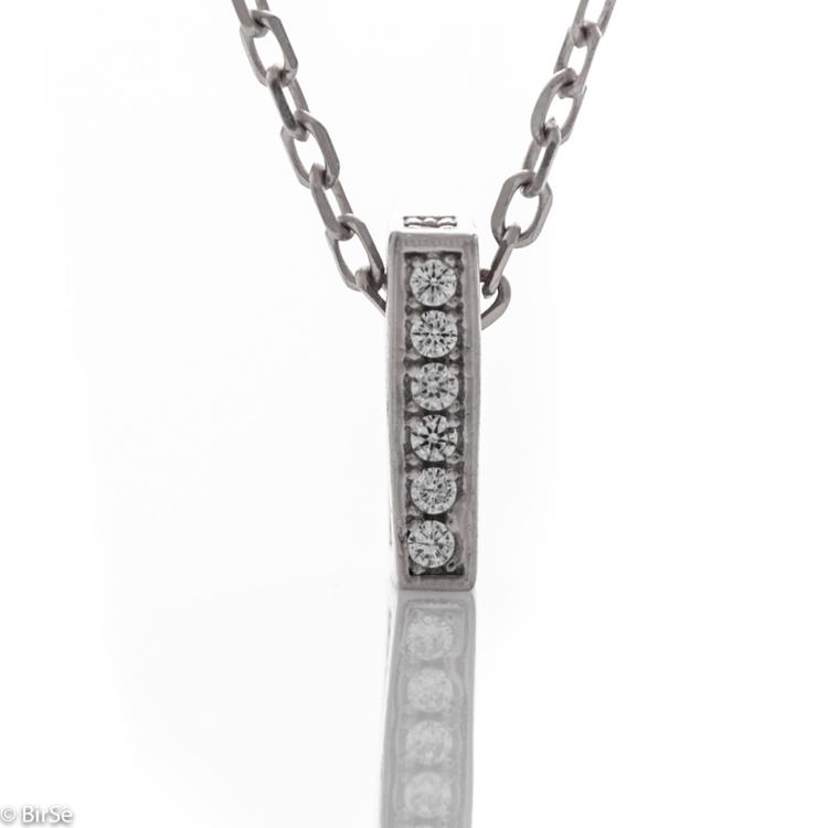 Exquisite silver necklace - letter ,,I "