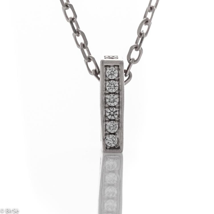 Exquisite silver necklace - letter ,,I "