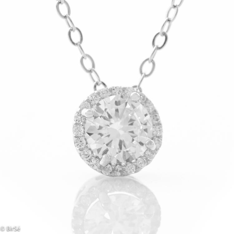 Silver necklace - Zircon