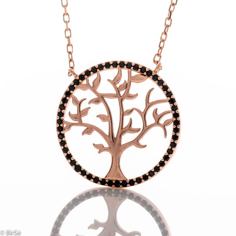 Necklace Pink Silver - The Tree of Life 