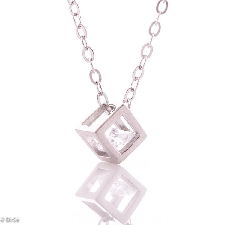 Silver necklace - Cube